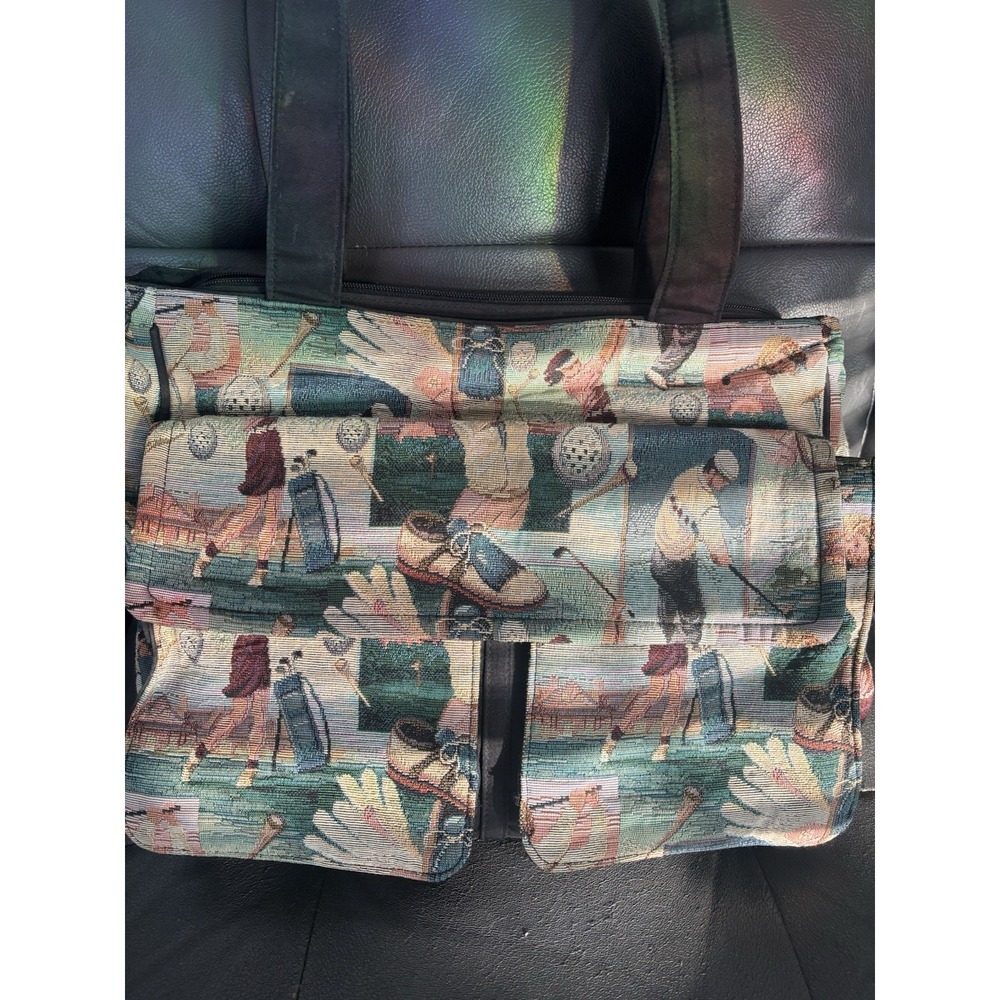 Vintage Tapestry Golf Tote Bag. By Marlo Sport. Club Golf Theme. 12"Hx16"Wx5"D